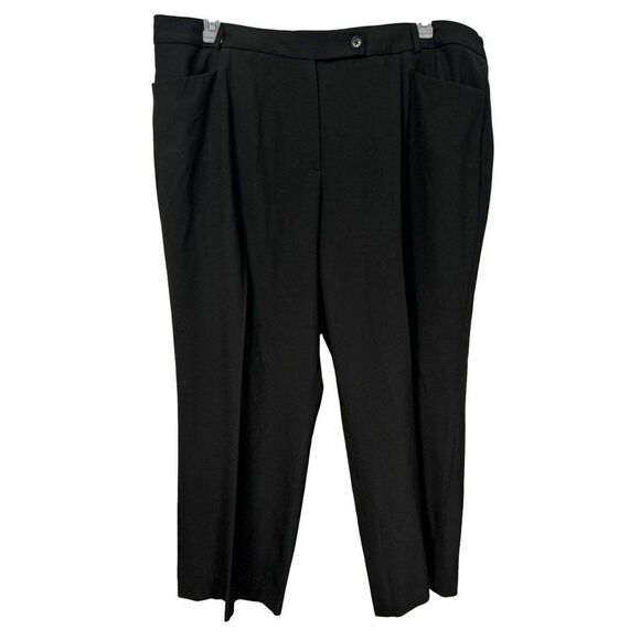 Talbots Woman Black Wide Leg Trousers Sz 20W Stretch Pants Classic Slacks - Picture 3 of 8